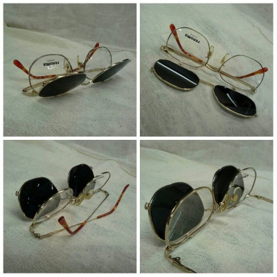 แว่นตาแฮนด์เมด/คลิปออนกันแดดในตัว renoma PARIS made in France