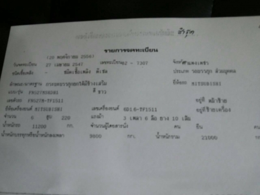 สิบล้อ มิตซู FUSO FN725 TF-220โบว์ 2เพา ปี47ดั้ม Kc สภาพดีสวยกริบเดิมทั้งคัน ทะเบียนพร้อมโอน ราคา 955,000บ ขาย สด-ผ่อน ได้ครับ