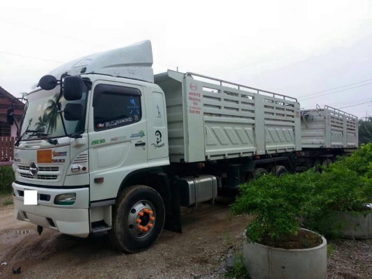 ขายรถสิบล้อ HINO FM1A 330แรง ปี55 พ่วงแม่ลูกดั้มสามมิตร รถสวยมาก