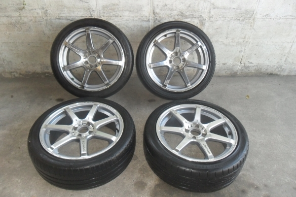 ล้อแม็ก 17นิ้ว 4รู100 พร้อมยาง สวยๆ 4 ล้อ ราคา 6450 บาท