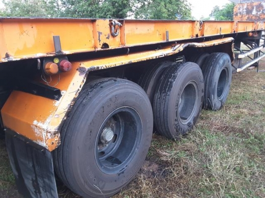 หาง สามมิตร สามเพลา  ยาว 12 เมตร  (ยางปรับเปลี่ยนออกแล้ว  )  ม.79  ราคา  290,000  บาท