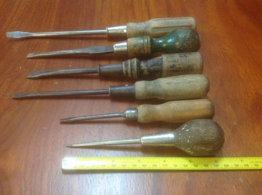 ขายไขควงด้ามไม้โบราณ U.S.A. ชุด 6 ตัว