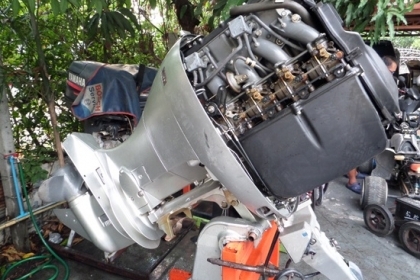 ขาย เครื่องเรือ HONDA 90 แรง 4 จังหวะ สภาพสวย นำเข้าจากญี่ปุ่น เครื่องยนต์ติดง่ายเดินดี ทริมใช้งานปกติไม่ผุ ราคา 100,000