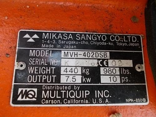 NEW!!!เครื่องตบดิน MIKASA MVH-402DSB รหัสสินค้า : 80803256 Line ID: nihonmono หรือเพิ่มเติมไดที่ www.nihonmono.com NEW!!!เครื่องตบดิน MIKASA MVH-402DSB รหัสสินค้า : 80803256 Line ID: nihonmono หรือเพิ่มเติมไดที่ www.nihonmono.com