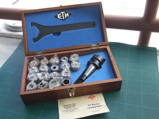 ชุด Collet Chuck set ER-32 ของ ETM บรรจุในกล่องไม้อย่างดี