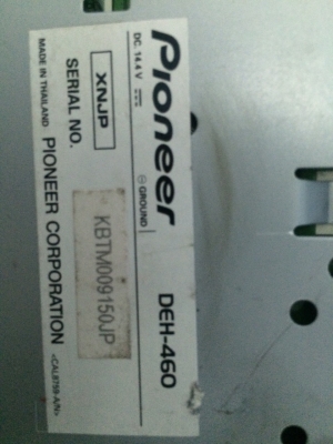 Pioneer DEH-460 USB IPOD MP3 CD AUX สภาพสวย มือ2 ญี่ปุ่น