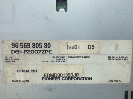 Pioneer DED-P2007ZPC รุ่นใหญ่ 24bit 4V ซิ้งดำ หน้าโลหะ MP3 CD ปรีเอ้า2ชุด คุมกล่องCD Made in Japan สภาพสวย มือ2 ญี่ปุ่น