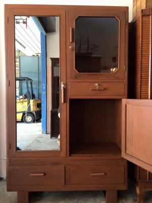 ขายตู้ไม้สักเก่าโบราณ นำมาบูรณะใหม่ สวยงามมากๆ