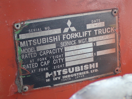 รถฟอร์คคลิฟต์ MITSUBISHI 2ตัน เครื่องดีเซล เสา3เมตร พร้อมใช้งาน ไฮดรอลิกปรกติไม่ซึม เกียร์ดี เครื่องดี