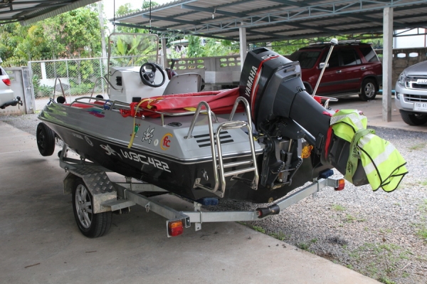 ขาย เรือ15.5ฟุต ป้อมกลางเครื่องยนต์yamaha50 2จังหวะพร้อมเทเลอร์