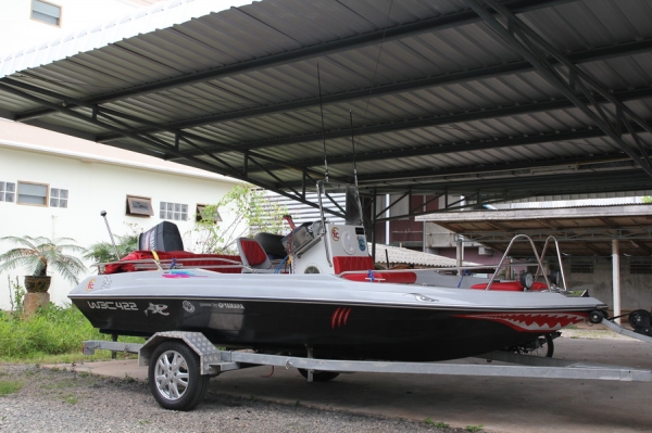 ขาย เรือ15.5ฟุต ป้อมกลางเครื่องยนต์yamaha50 2จังหวะพร้อมเทเลอร์