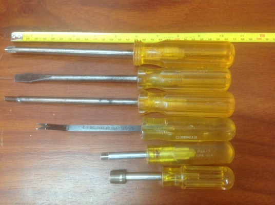 ขายไขควงปาก 6 แบบ 6 ชิ้น ตัวใหญ่ๆ หนาๆ Vintage U.S.A.ฟรีจัดส่ง