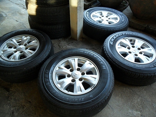 แม็กกระบะขอบ16-6รู139 พร้อมยาง ดันล็อป 245-70-R16ปี12 (4ล้อ4,500บ.)