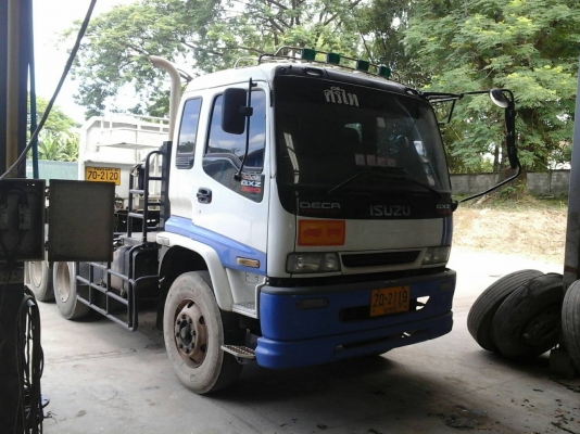 ขายรถบรรทุก 22 ล้อหัวลากหางพื้นเรียบ ISUZU DECA 320 แรงม้าปี 2550แมกโหลด ลูกพ่วง 3 เพลาอุ๋พนัส ราคา 1550000
