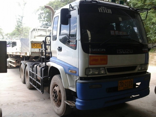 ขายรถบรรทุก 22 ล้อหัวลากหางพื้นเรียบ ISUZU DECA 320 แรงม้าปี 2550แมกโหลด ลูกพ่วง 3 เพลาอุ๋พนัส ราคา 1550000