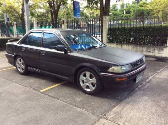 ขายรถโตโยต้า โคโลล่า ปี91 เครื่องสามห่วงหัวฉีด 1.3 เกียร์ธรรมดา ติดแก๊สLPG เพาเวอร์ ภายในสวยเดิมๆแอร์พร้อม วิทยุCD ตัวถังเดิมสีใช้ได้ไม่ผุ แม็ก15" เครื่องดี ช่วงล่างแน่นเลยครับ ขับดีเลยพร้อมใช้งานครับ ขายด่วนน