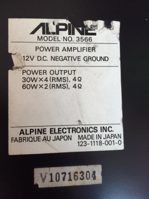 ขาย-แอมป์ Alpine 3566 3/4/5/6 channel แชนแนล สภาพสวยพร้อมใช้