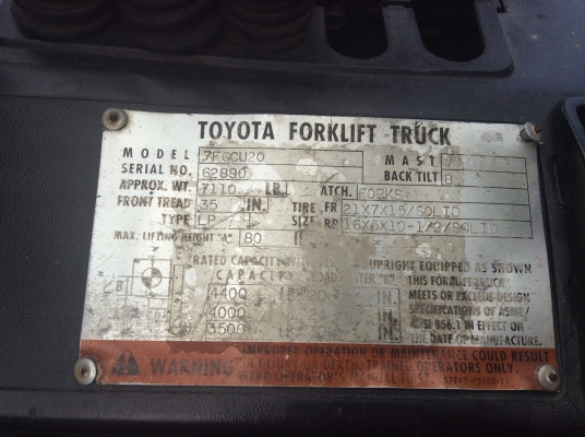 ขายโฟล์คลิฟต์โตโยต้า 2ตันสวยๆ