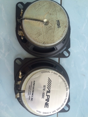 ลำโพง Alpine STE-100C 2ทาง 4นิ้ว 100W กรวยโพลี เสียงกลางแหลมชัด ใส เบสนุ่ม มือ2 ญี่ปุ่น