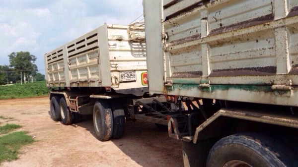 ขายรถพ่วง Hino S500 เครื่อง 344 แรง ปี 53 กระบะดัมพ์เหล็กแม่ลูก ลูก 3 เพลา ทะเบียนพร้อม