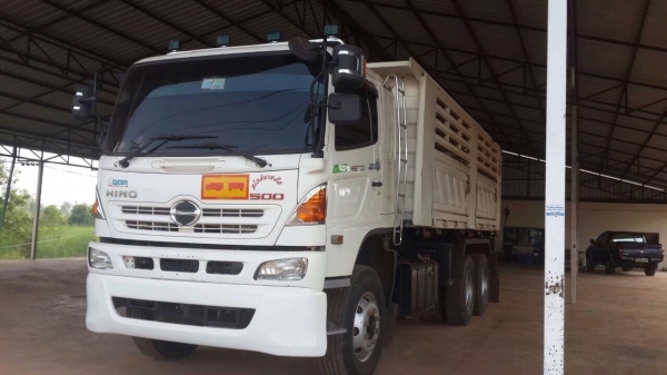 ขาย HINO MEGA 380 พ่วงแม่ลูกดั๊ม กระบะเหล็กสามมิตร รถปี 57