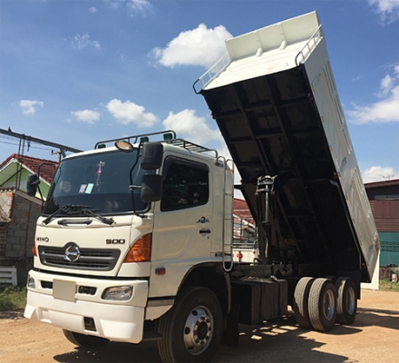 ฝากขาย ขาย HINO MEGA 320 ยูโรทู ดั้มสามมิตร มีระบบลาก ยางเรเดียล เครื่องเดิม เกียร์เดิม