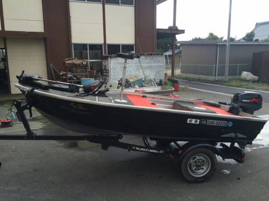 TEMUJIN เรืออลูมิเนียม YAMAHA VMAX 15แรง พร้อมเทรลเลอร์ BLASTTRAIL อุปกรณ์ตามภาพ สภาพเดิมๆจากประเทศญี่ปุ่น นำเข้าจากประเทศญี่ปุ่น