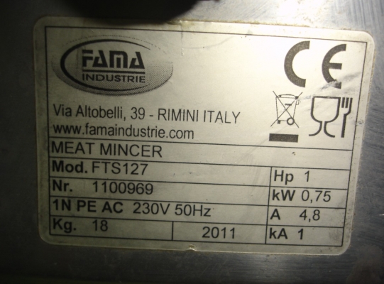 ขายเครื่องบดเนื้อ FAMA รุ่น FTS127 made in italy