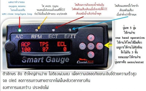 Smart gauge ต่อปลั๊ก OBDII มือ 2 พร้อมขาตั้ง สภาพสวยมาก