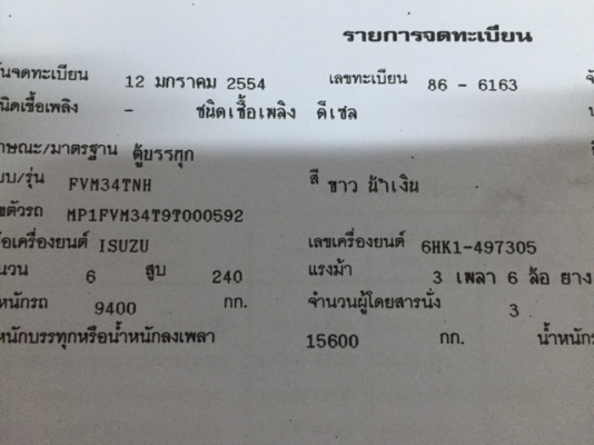 ขายด่วน อีซูซุ 10 ล้อรุ่นใหม่ ยาว 7.5 ม สภาพใหม่มาก