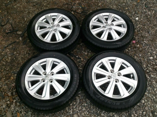 ขายแม็กยางถอดป้านแดง TOYOTA VIOS ขอย15 พร้อมยาง DUNLOP 185/60R15 ยางสัปดาห์ที่41ปี14 ตุ่มหน้ายางยังอยู่ สวยๆ จำนวน 1 ชุด พร้อมน๊อตแท้ 16 ตัว  8900
