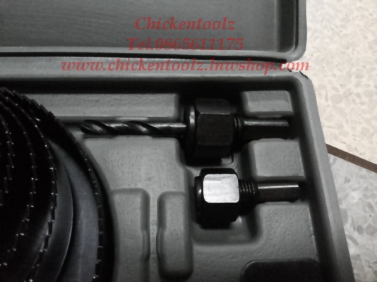 โฮลซอร์เจาะไม้ ชุดใหญ่ ในชุดมี โฮลซอว์ 12 ขนาด มี 5 ชุด ขนาดตั้งแต่ 19 , 22 , 29 , 32 , 38 , 44 , 51 , 64 , 76 , 89 , 102 , 127 mm. ตามลำดับ