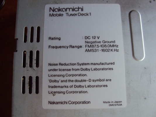 ขาย วิทยุ-เทป ติดรถยนต์ Nakamichi Tuner Deck 1