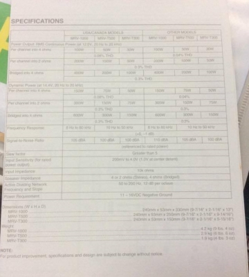 ALPINE MRV-T500 ALPINE MRV-T500