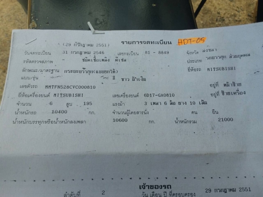 10ล้อดั้มเรือ.FN528CVC-00810.เครื่อง6D17-GA0810..สภาพดีมาก สวย...แค่ยางที่ไม่สวย