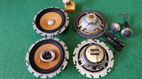 ชุดลำโพง Pioneer Carrozzeria กรวยเคฟล่าห์สีเหลือง Made in Japan ครบชุดหน้า-หลัง-ทวิตเตอร์