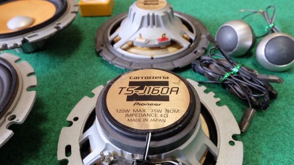 ชุดลำโพง Pioneer Carrozzeria กรวยเคฟล่าห์สีเหลือง Made in Japan ครบชุดหน้า-หลัง-ทวิตเตอร์