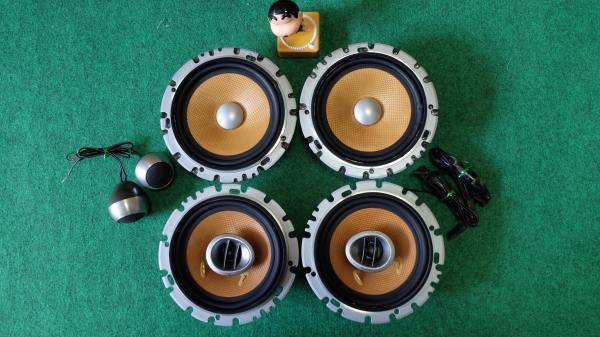 ชุดลำโพง Pioneer Carrozzeria กรวยเคฟล่าห์สีเหลือง Made in Japan ครบชุดหน้า-หลัง-ทวิตเตอร์