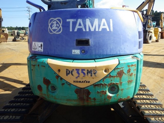 Komatsu PC35MR-1 เก่าญี่ปุ่น ปั้มนิ้ว แทรคเหล็กหุ้มก้อนยาง