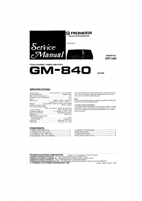 แอมป์ 4CH Pioneer GM-840 แอมป์ 4CH Pioneer GM-840