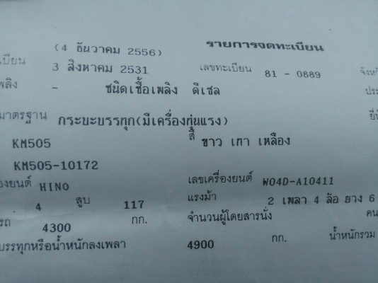 หกล้อ HINO 117เครน 3 ตัด สภาพพร้อมใชั้ ช่วงยาว 5ม ทะเบียนพร้อม