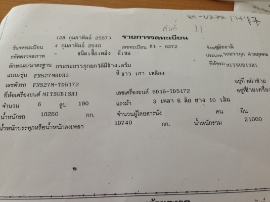 ขาย MITSU FN527 195 ดั๊ม ขาย MITSU FN527 195 ดั๊ม