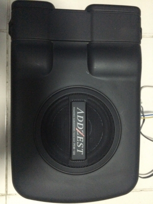 SUB BOX ใต้เบาะ ADDZEST PSW-120 ดอก4นิ้ว เพาเวอร์ในตัว50W เสียงเบสนุ่น แน่น Made in Japan มือ2 ญี่ปุ่น