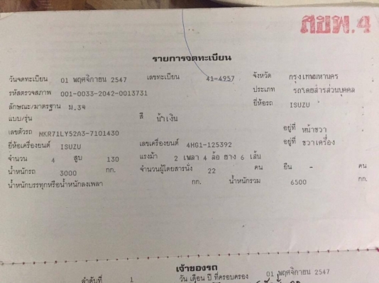 รถ 6 ล้อ ISUZU NKR รถห้างแท้ ปี 47เครื่อง 130 แรง