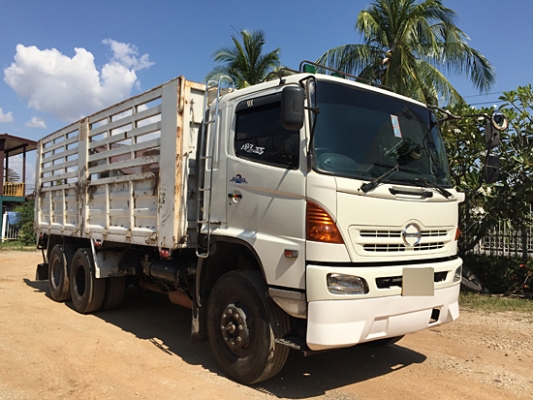ฝากขาย HINO MEGA 320 ยูโรทู รถพ่วง 18 ล้อ กระบะเหล็กคอกสูง ไม่ดั้ม แม่ยาว 6.20เมตร ลูกพ่วงยาว 6.40เมตร