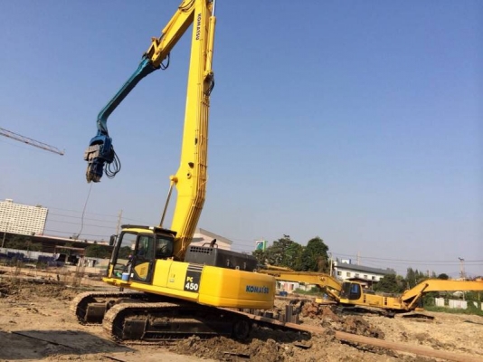 รับงาน ตอก-ถอน sheet pile , เช่า-ขาย แบคโฮ ไวโบร
