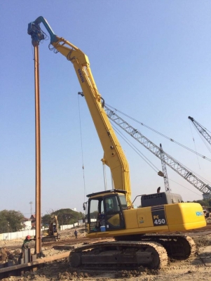 รับงาน ตอก-ถอน sheet pile , เช่า-ขาย แบคโฮ ไวโบร