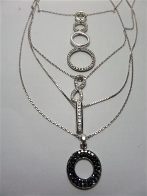 สร้อยเงินเล็กพร้อมจี้ 10 เส้น สร้อยเงินเล็กพร้อมจี้ 10 เส้น