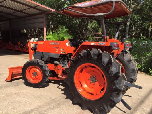 ขายรถไถKubota L4508 (4WD) พร้อมใบมีดหน้าและผานพรวนช้าง รถไร่ สีเดิมพร้อมใช้งาน