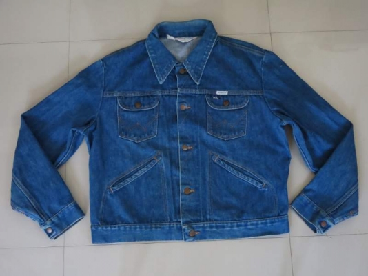 เสื้อแจ็คเก็ตยีนส์   Wrangler MADE IN U.S.A.รุ่นเก่าสามตะเข็บป้ายขาว